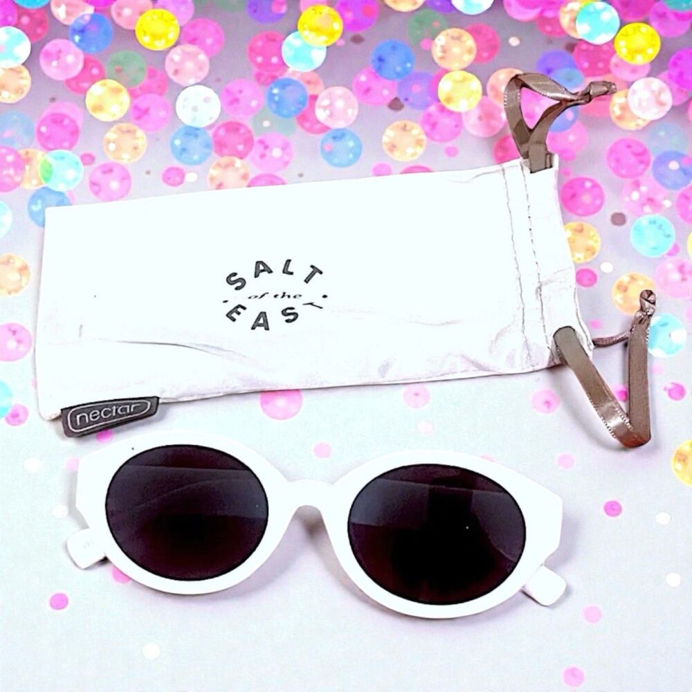 Nectar Sunglasses Atypical in White With Black Lens New with Tags